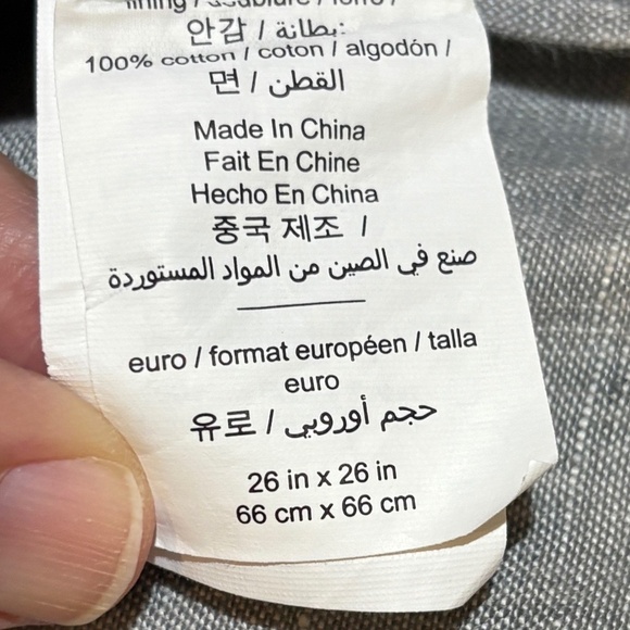 Pottery Barn Flax Linen Diamond Quilted Euro Shams Set 26 X26 Heathered Charcoal - Picture 12 of 14